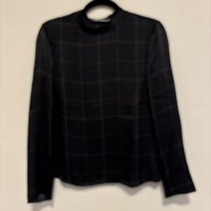 Vince silk blouse in black brown pattern